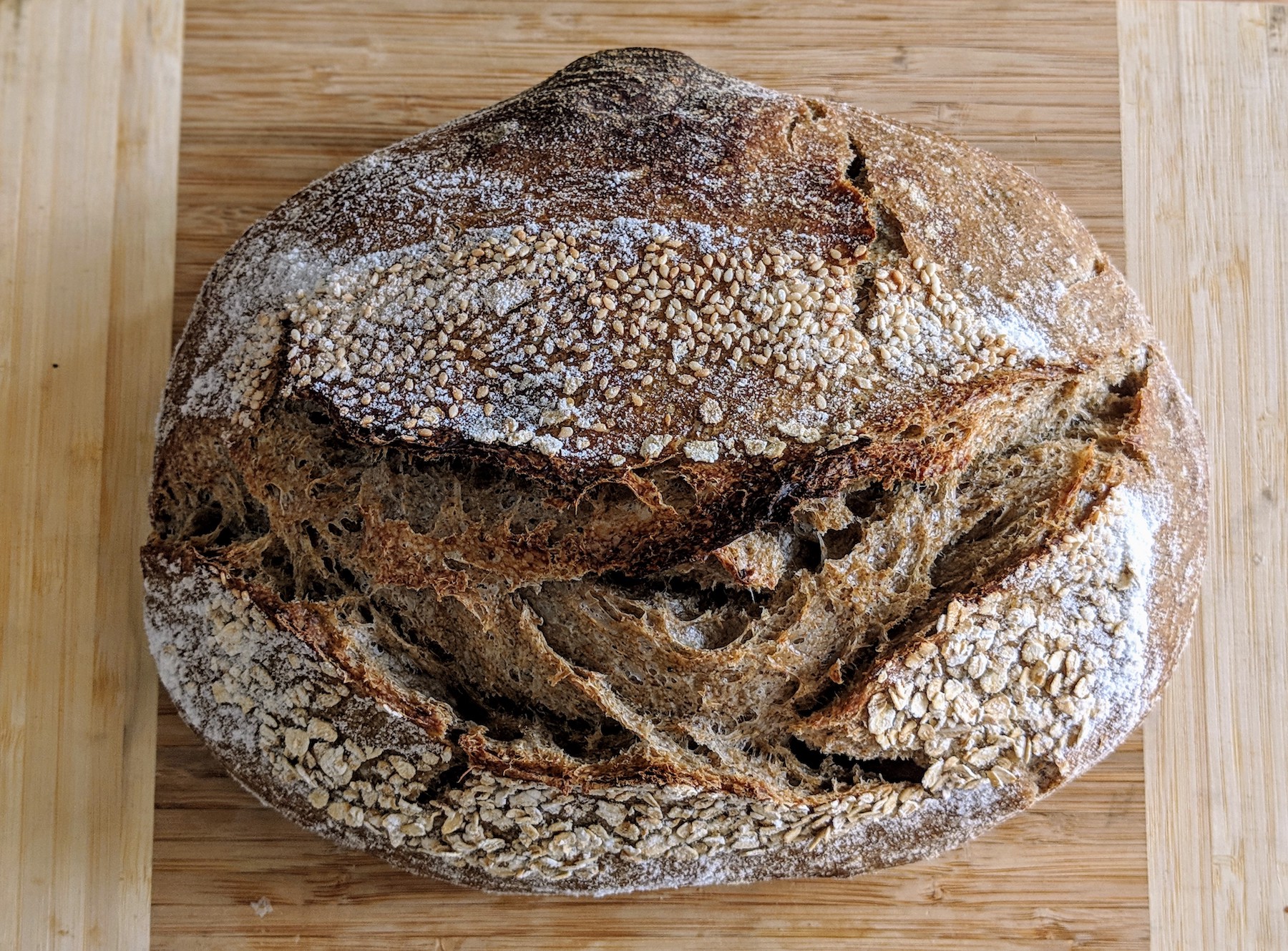 Spent grain sourdough top view